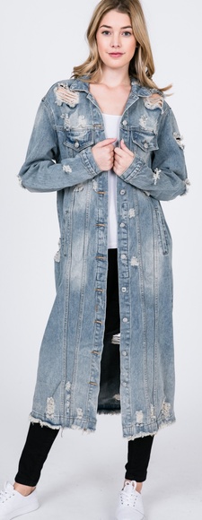 Distressed Button Up Denim Jacket - Picture 4 of 4